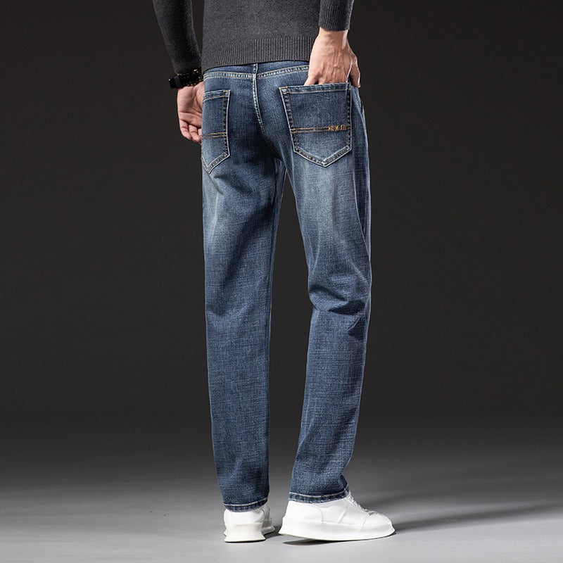 Men's Straight-Fit Jeans | Classic Denim with Multiple Pockets