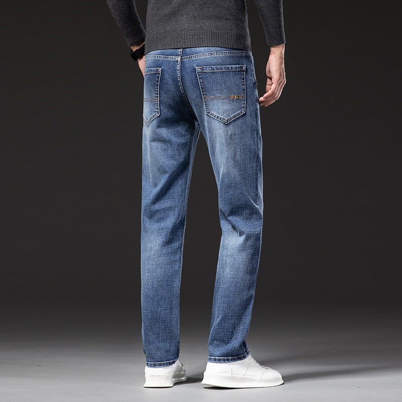 Men's Straight-Fit Jeans | Classic Denim with Multiple Pockets